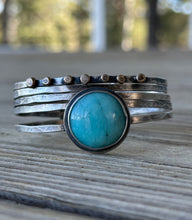 Load image into Gallery viewer, Amazonite Stacked Cuff Bracelet
