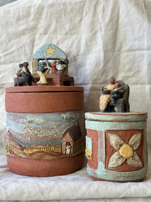 Ceramic Scultural Jar - Large and Small