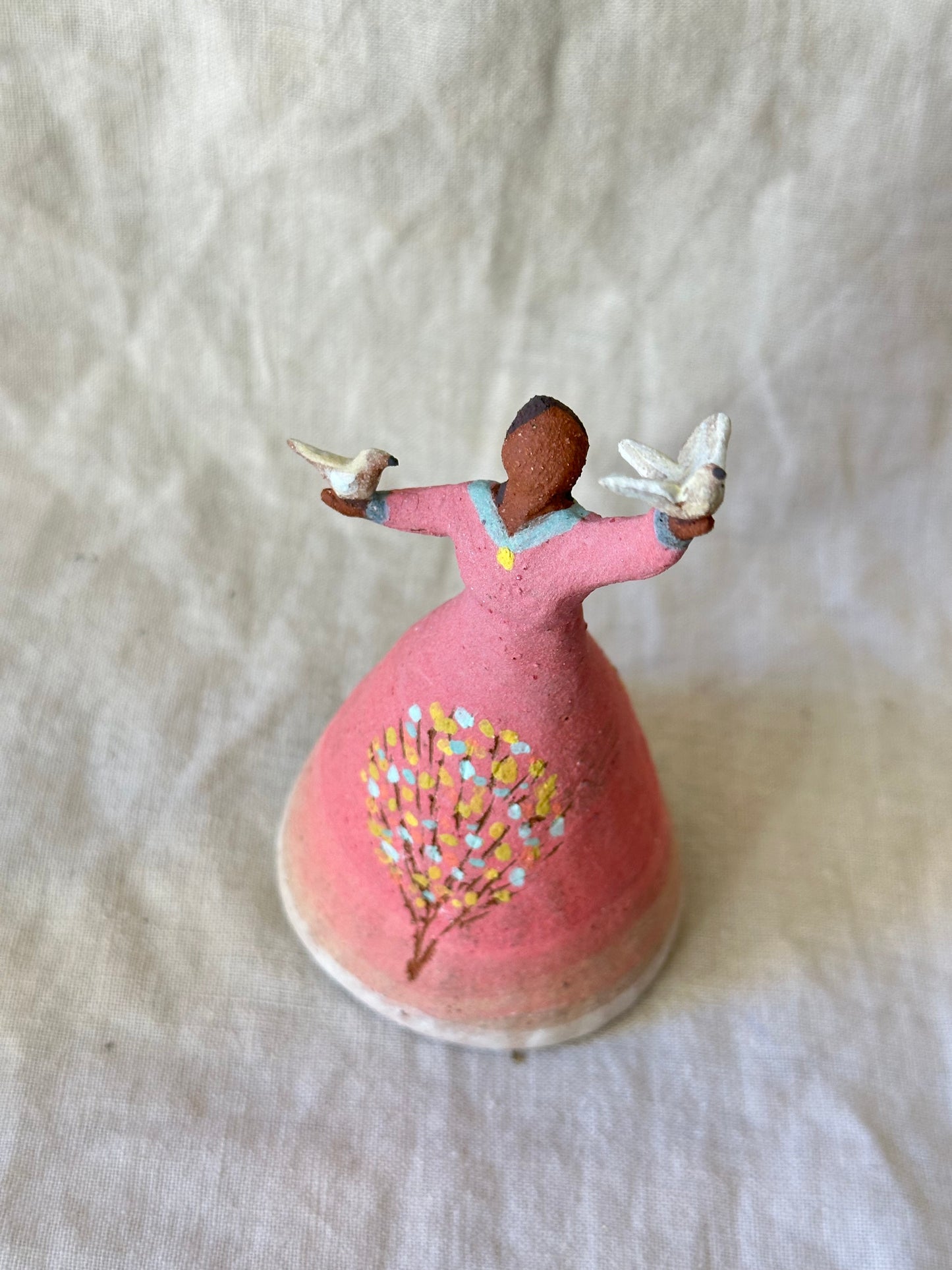 Dancer Bell - Pink dress with birds