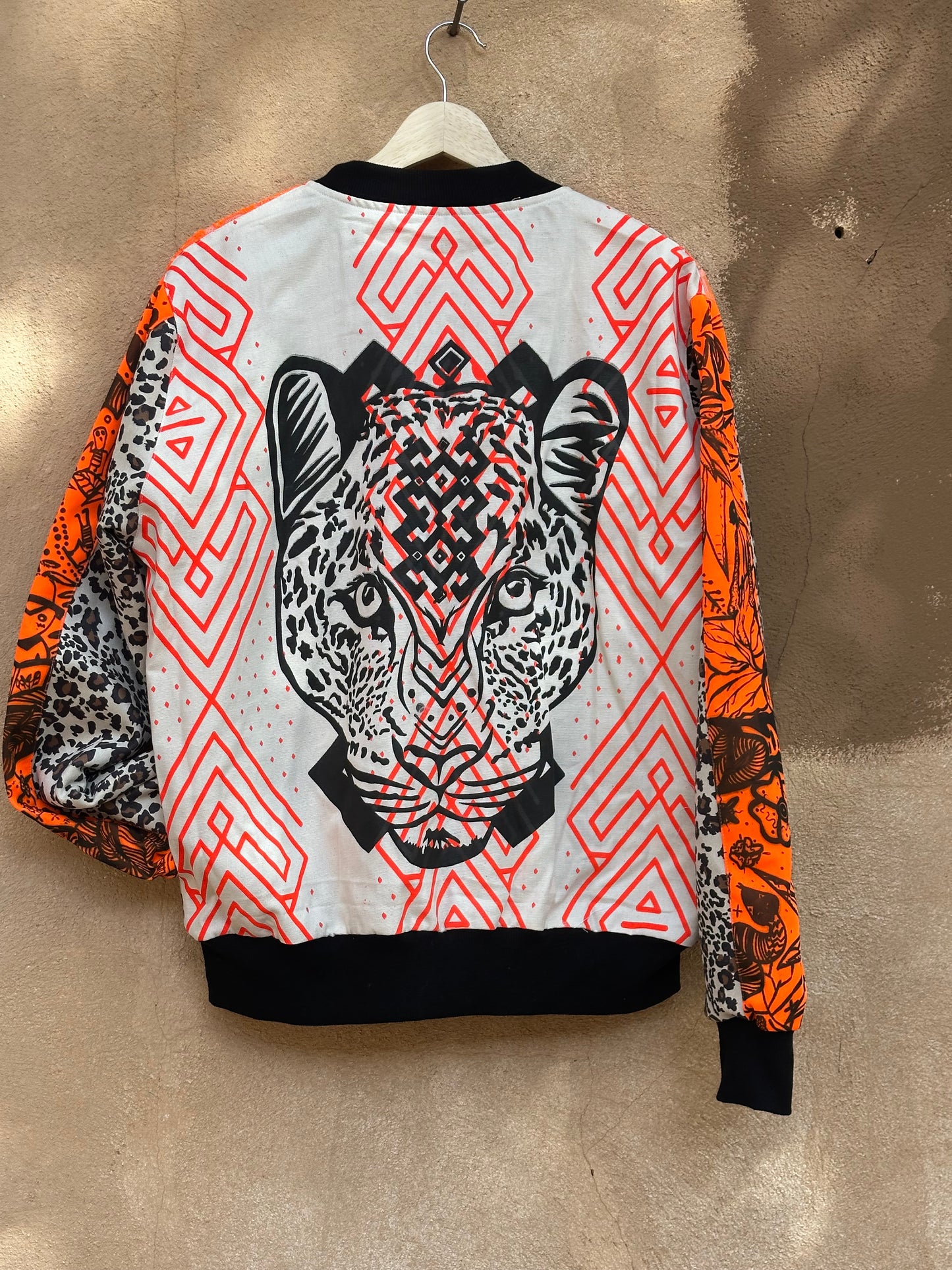 Upcycled Jacket ~ Screen Printed ~ Large