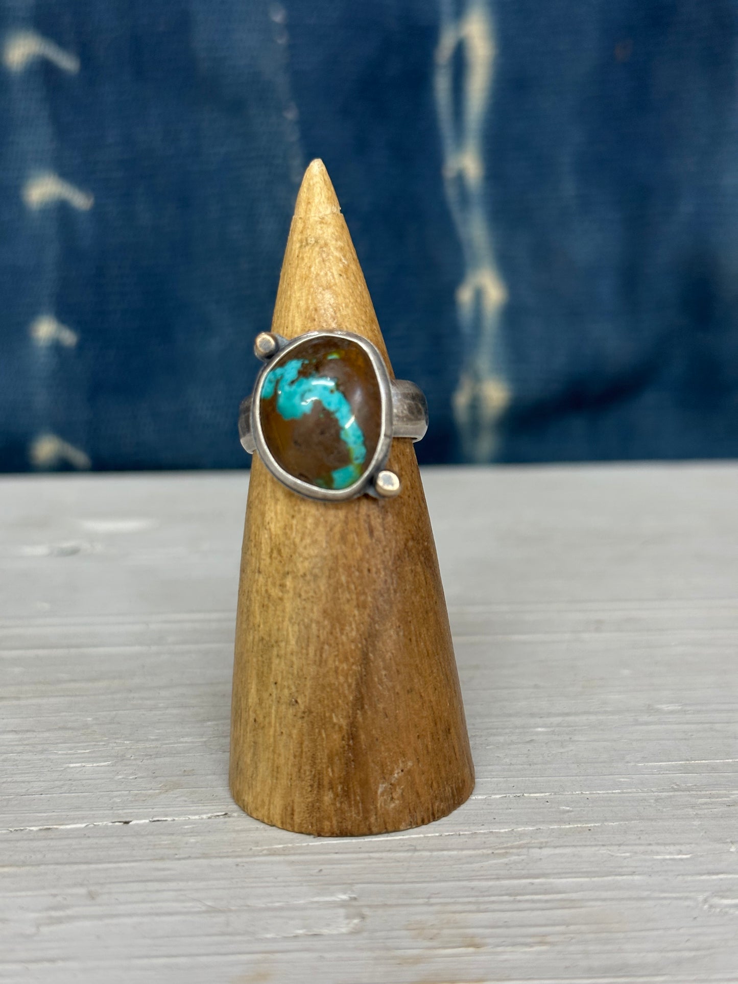 Blue Moon Turquoise ~ sterling silver ring - Size 8