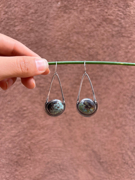 Blue Moon Turquoise dangling Sterling Silver Earrings