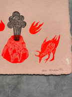 Soy Volcan - Lino Print 8.5” x 11”