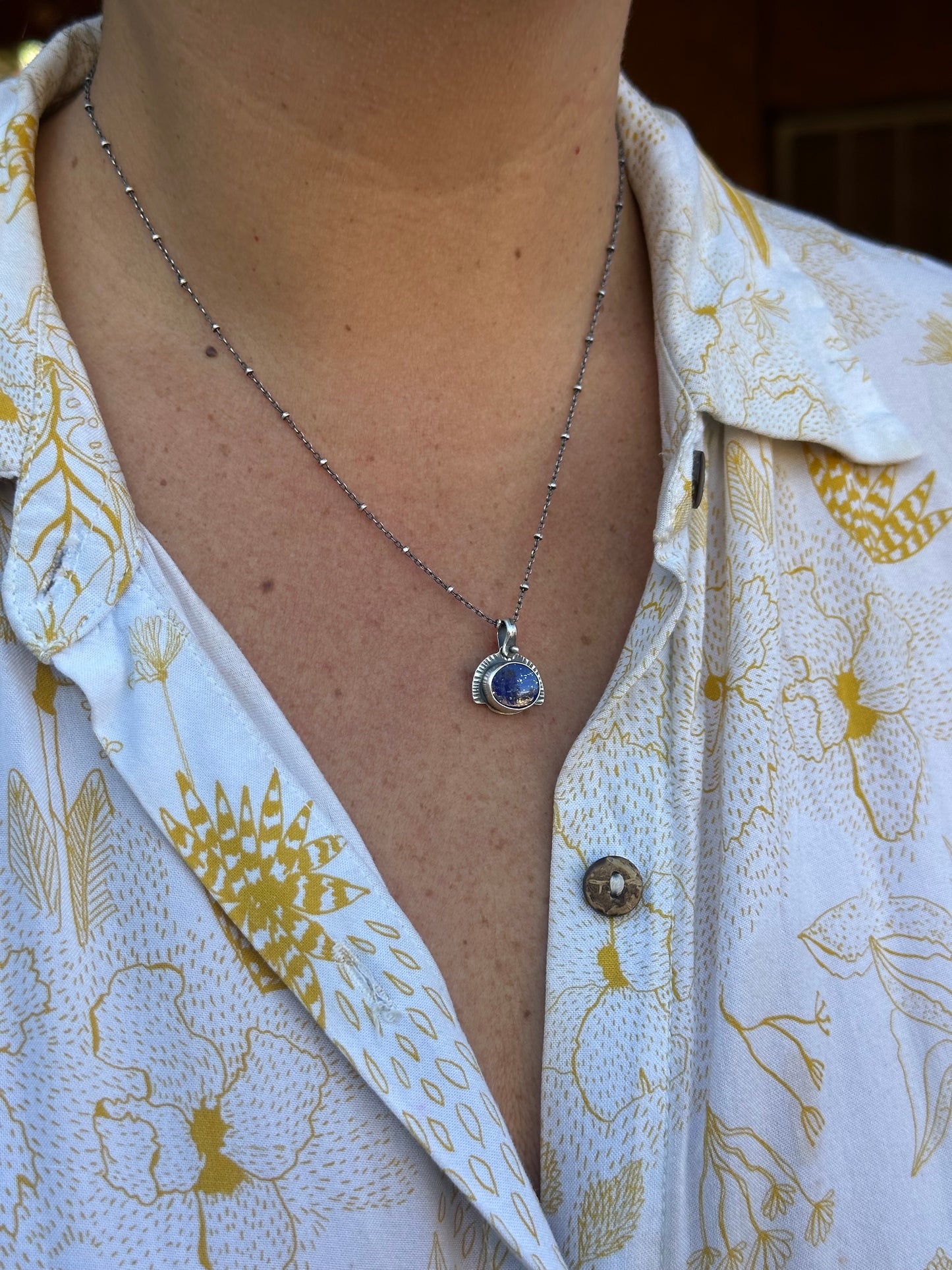 Lapis Lazuli - Sunset Necklace - Sterling silver