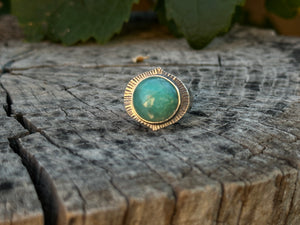 Peruvian Opal ~ sterling silver ring - Size 7