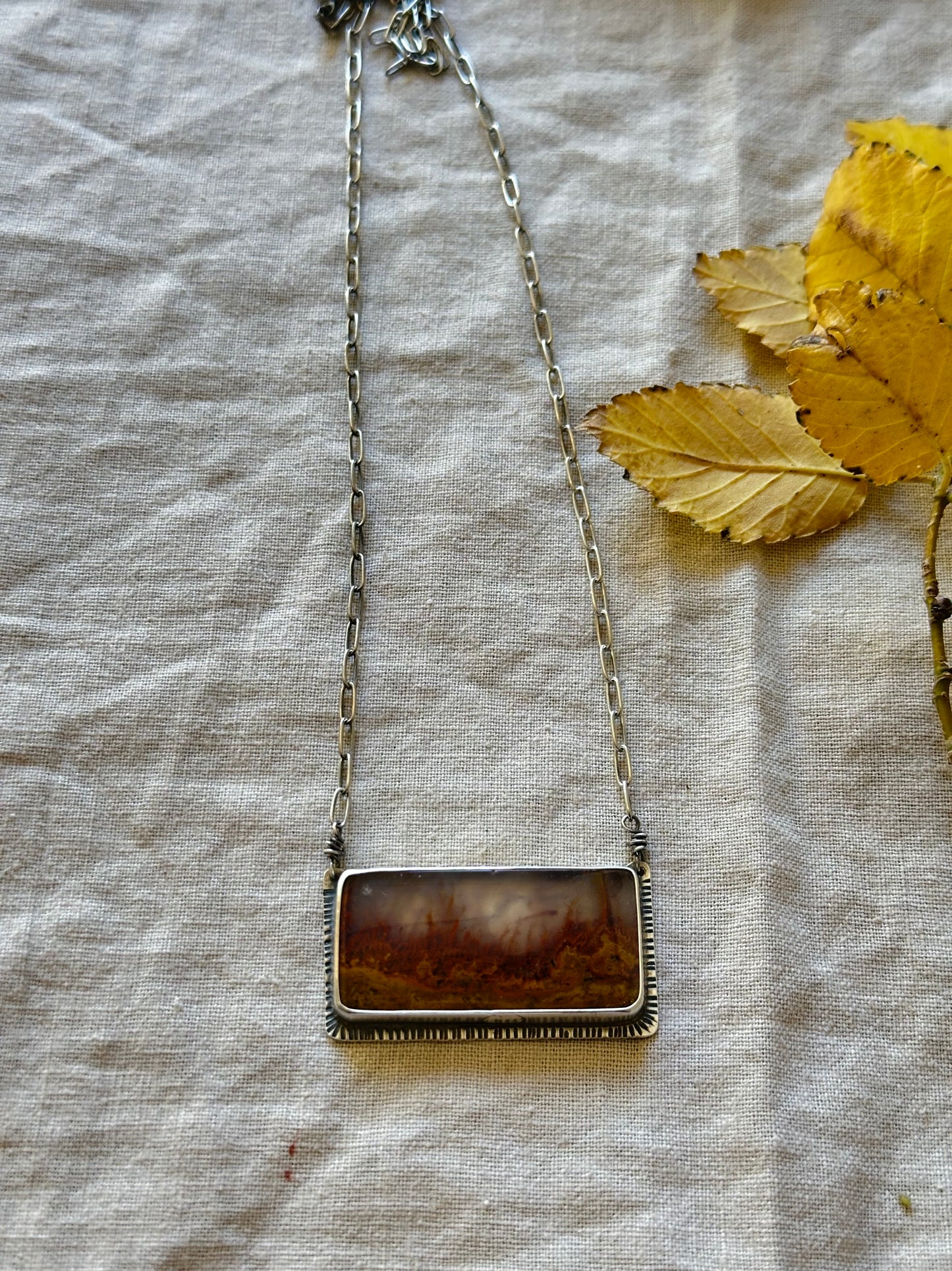 Mexican Flame Agate Statement Necklace