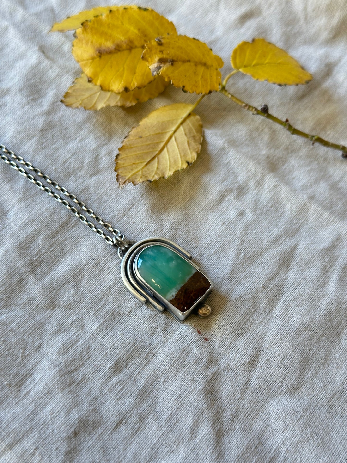 Australian Yerilla Chrysoprase Portal Necklace