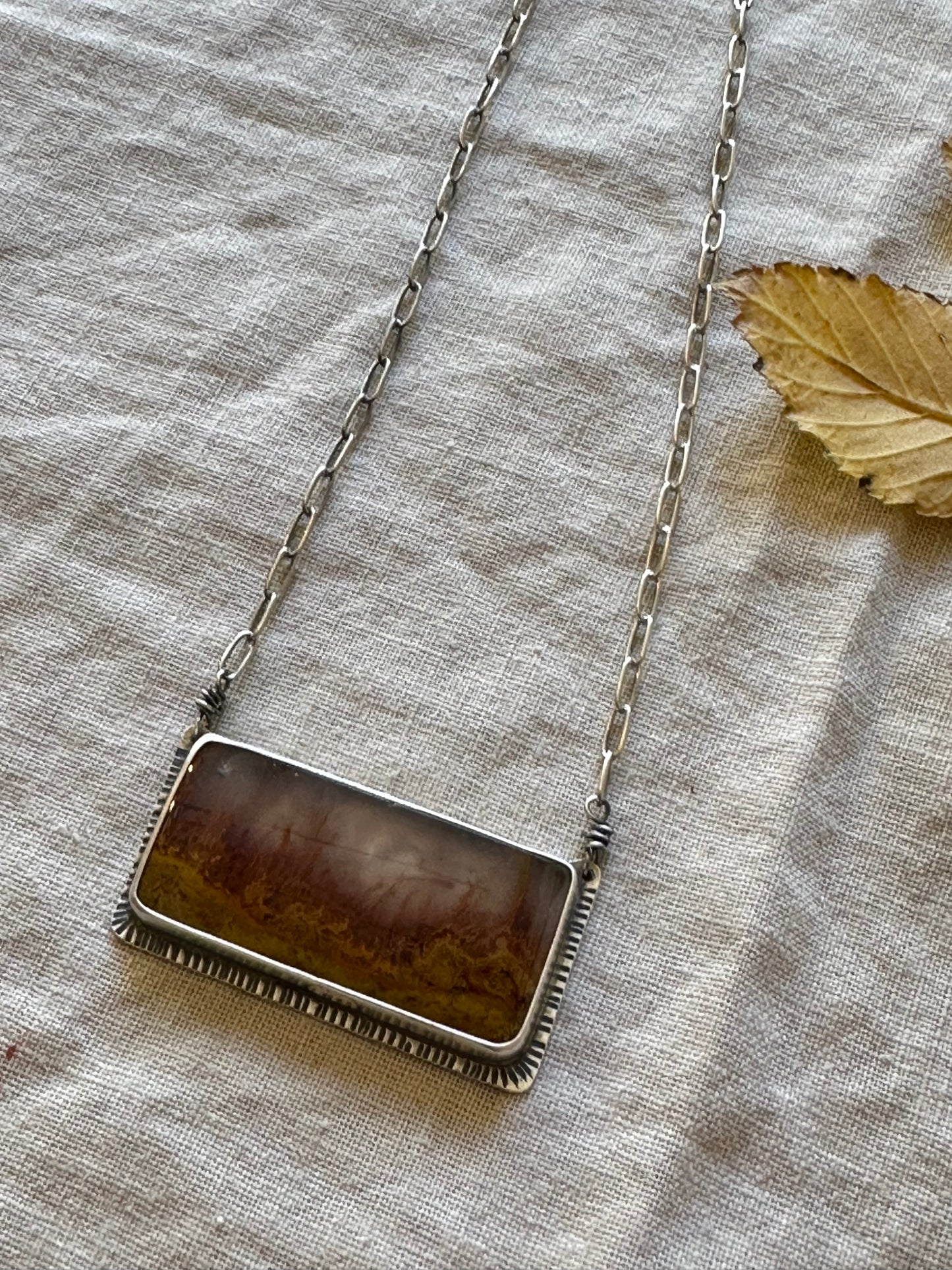 Mexican Flame Agate Statement Necklace