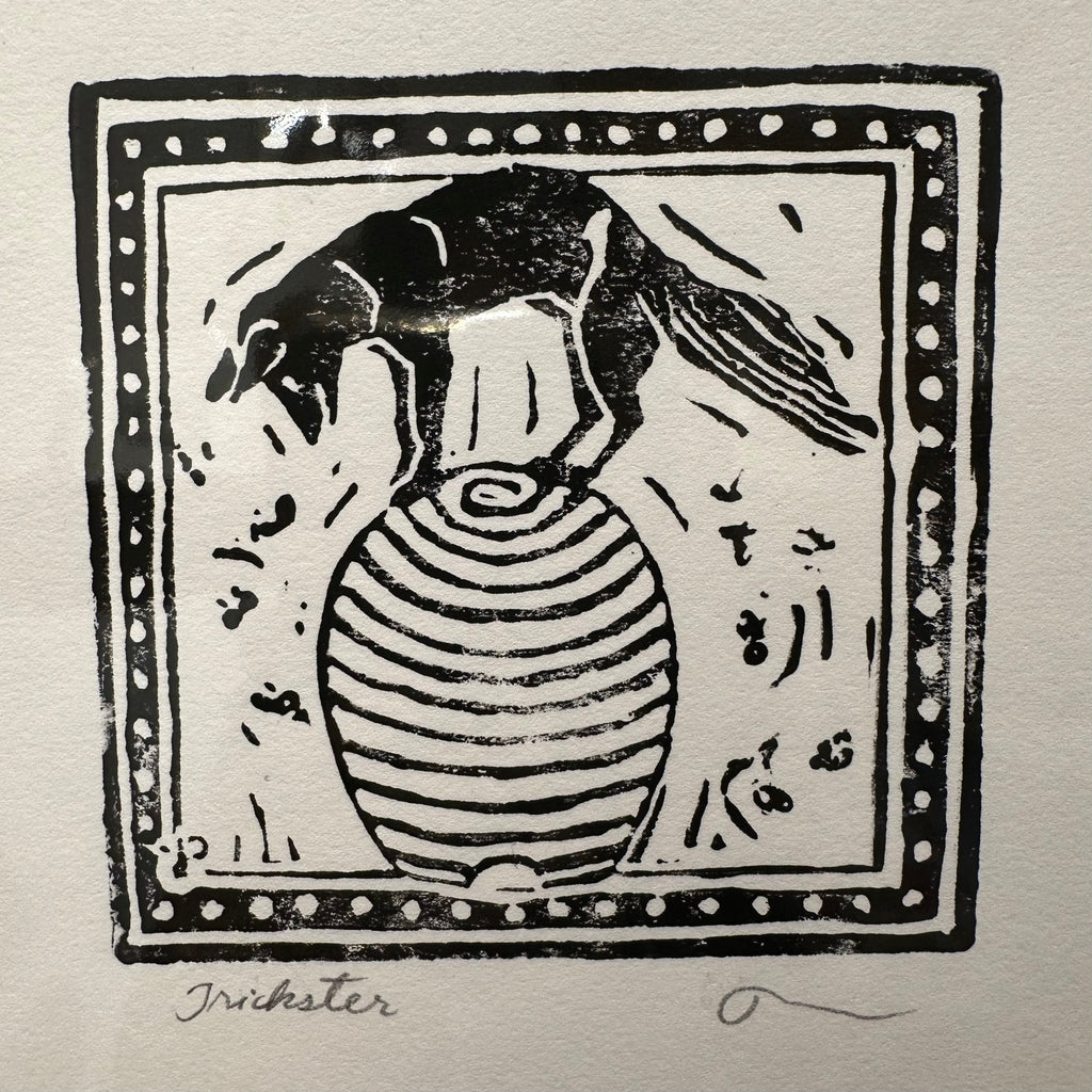 The Trickster - Block Print - 12” by 12”