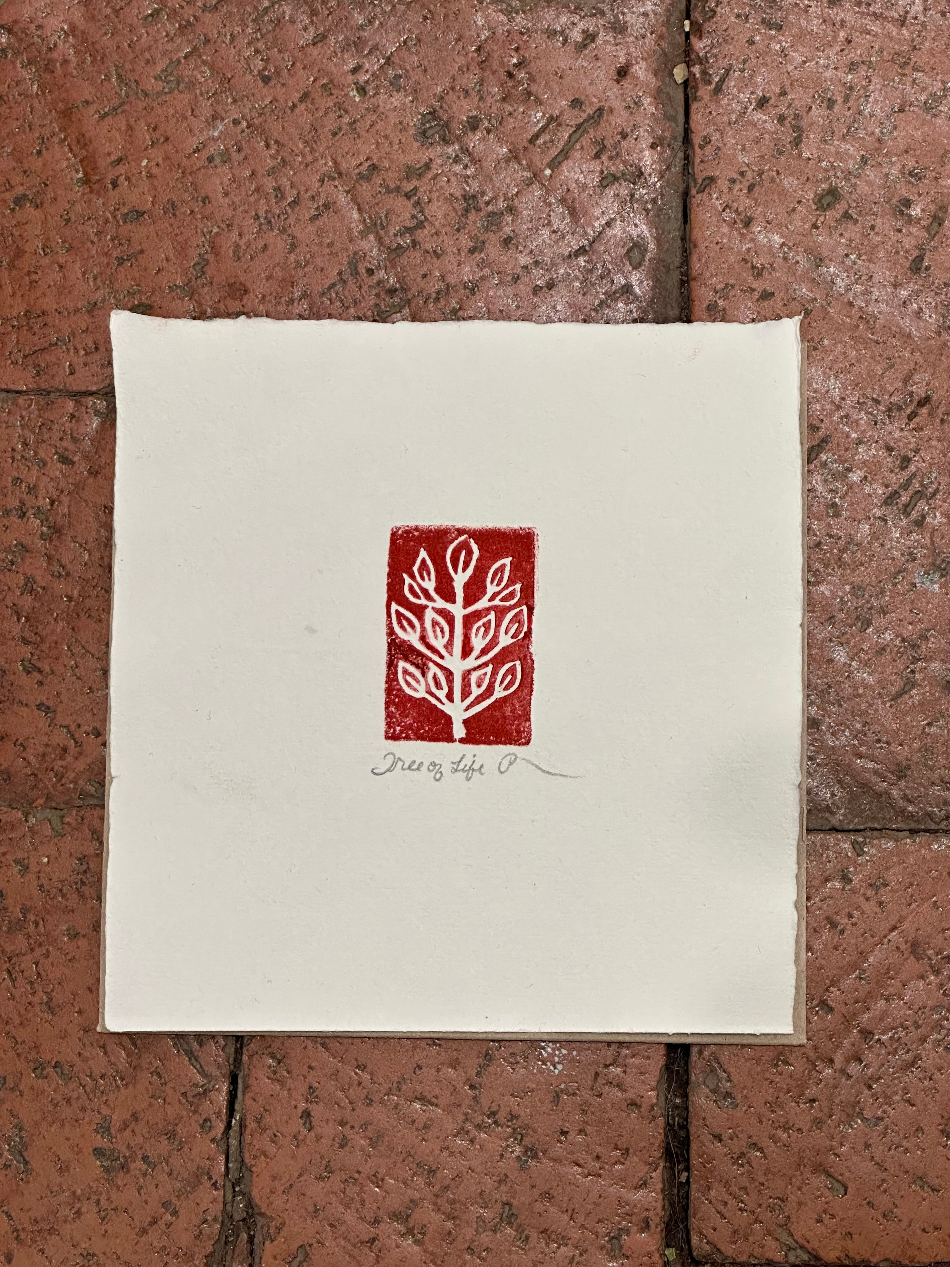 Tree of Life - Mini Block Print 6” by 6”