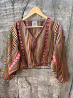 Upcycled Bomber Jacket - Antique Alpaca Textile