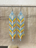 Beaded earrings - snow & sunset