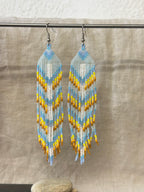 Beaded earrings - snow & sunset
