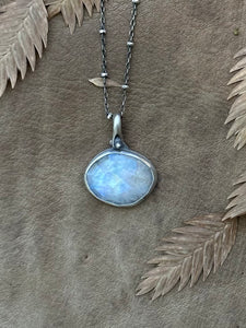 Rainbow Moonstone & Sterling Silver ~ Necklace
