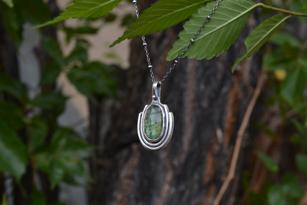 Green Kyanite & Sterling Silver ~ Necklace