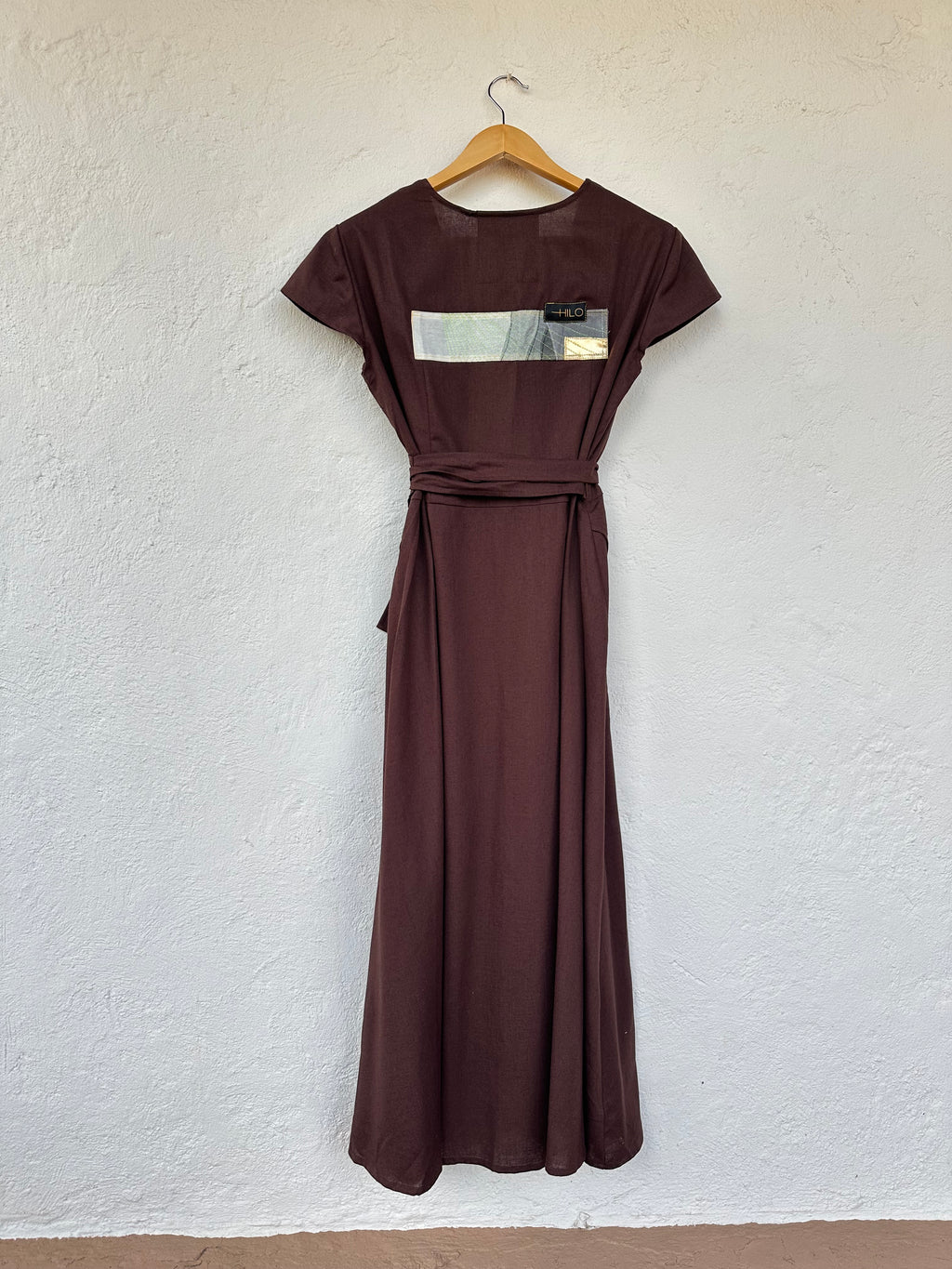 Burgundy Wrap Dress - Cap Sleeve