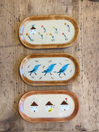 Oblong Tray with Illustrations- Ceramic Dish