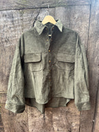 Boxy Blazer Thick Green Corduroy
