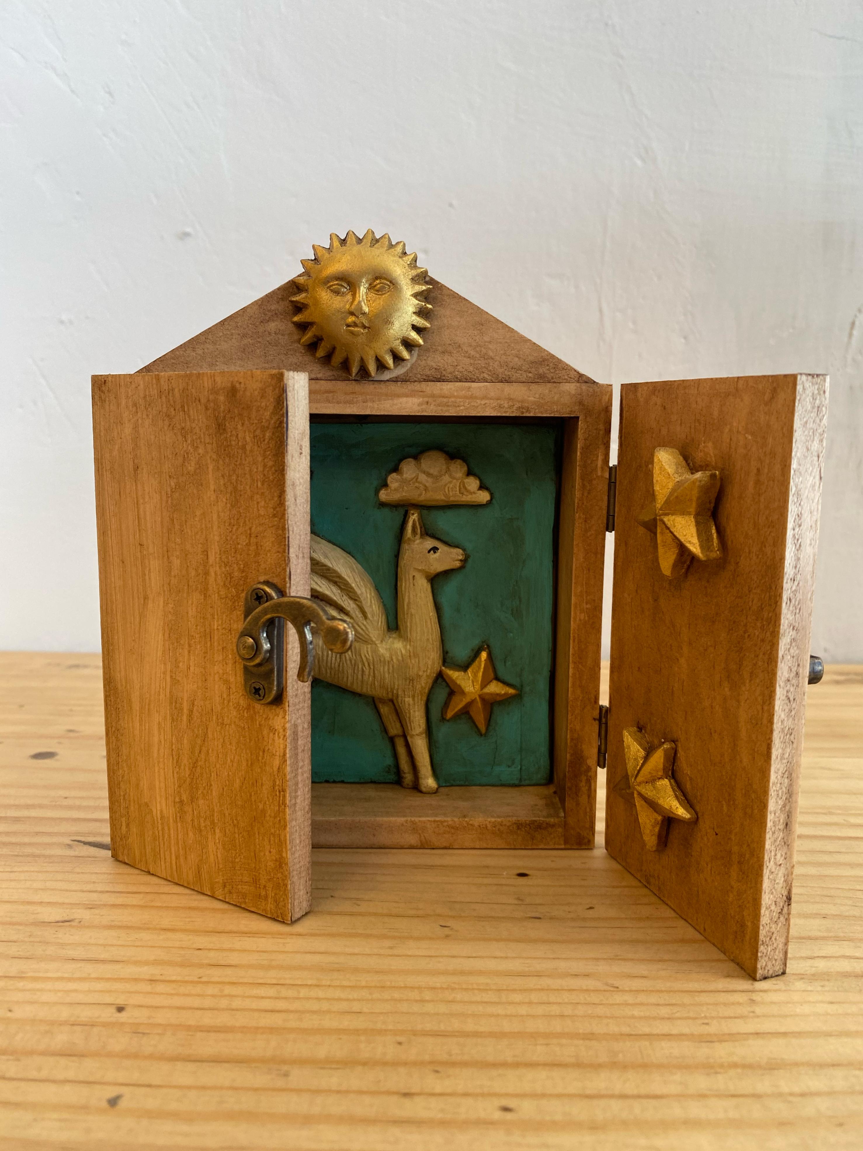Retablo Solid Wood “Llama Cosmica"