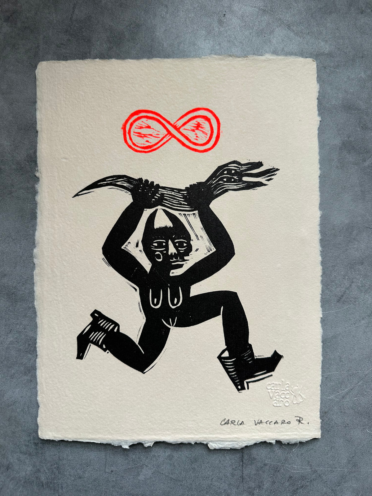 Diabla por Siempre - Lino Print 8.5” x 11”
