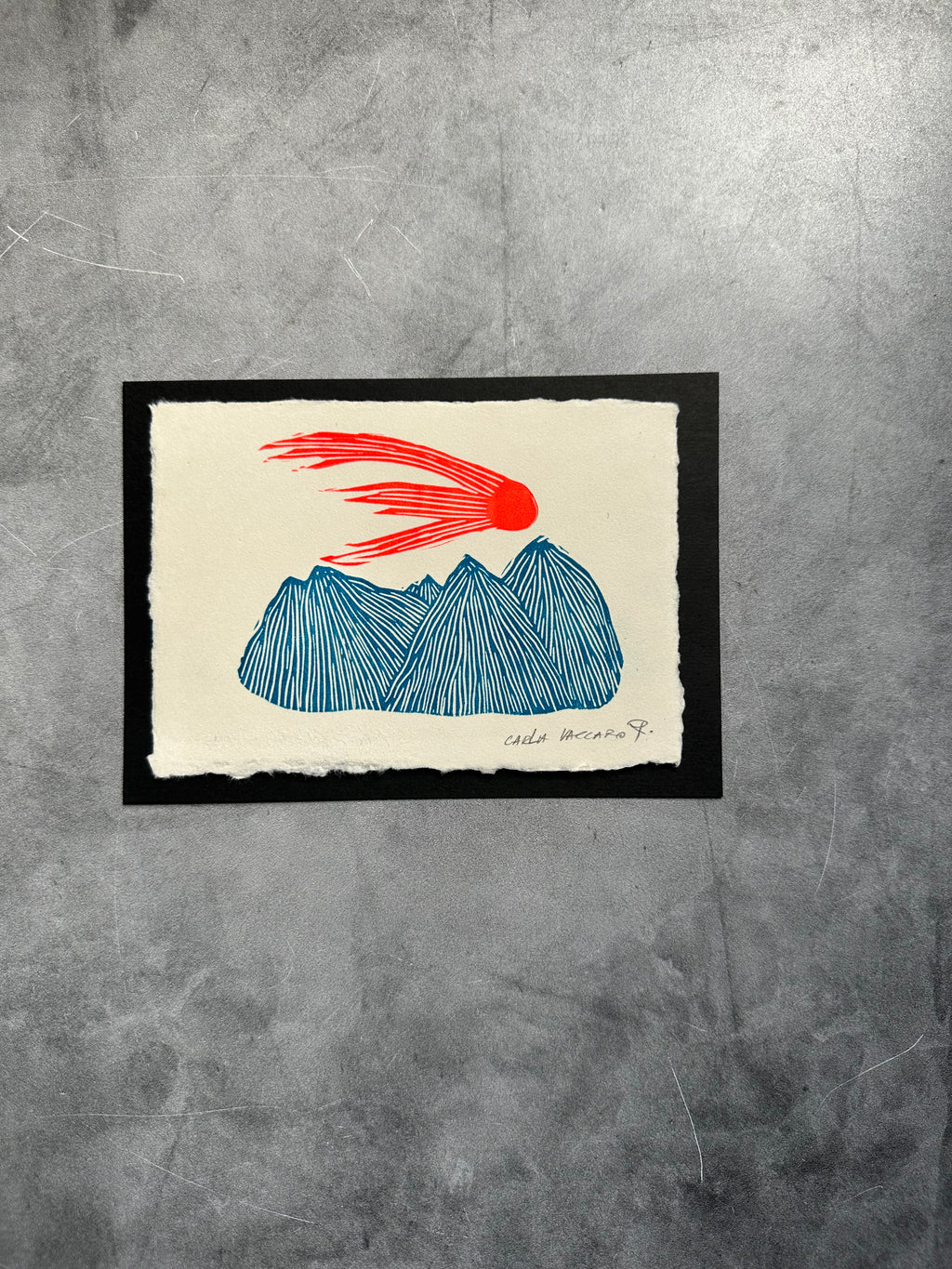 Estrella Fugaz - Lino Print 6”x4”