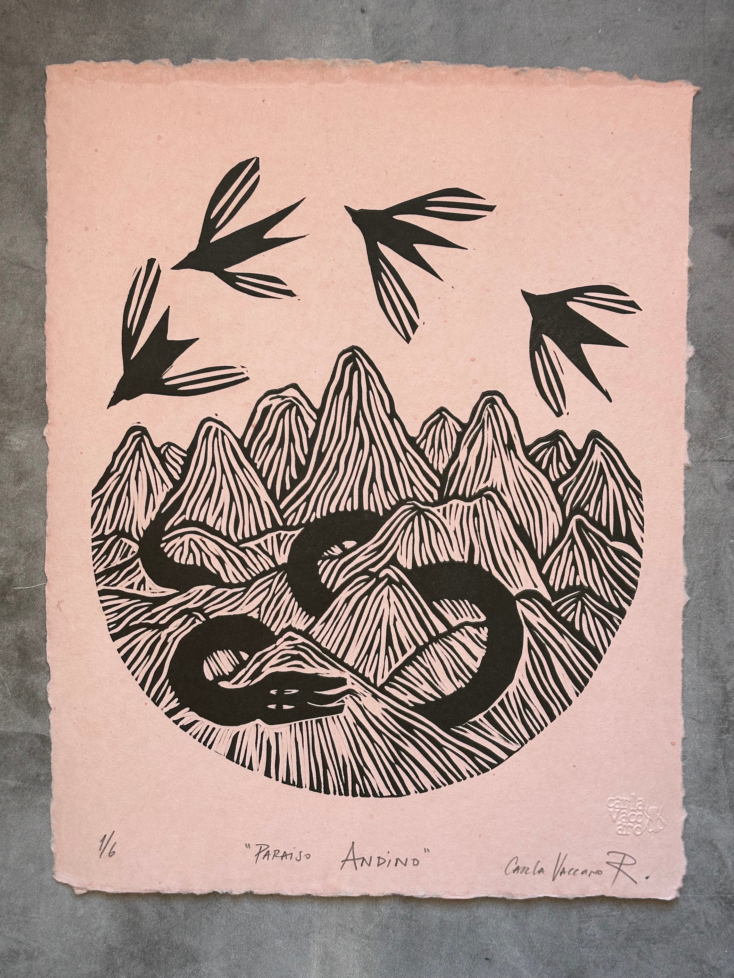 Paraiso Andino - Lino Print 11.5" x 15"