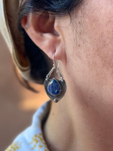 Blue Kyanite Earrings - sterling silver
