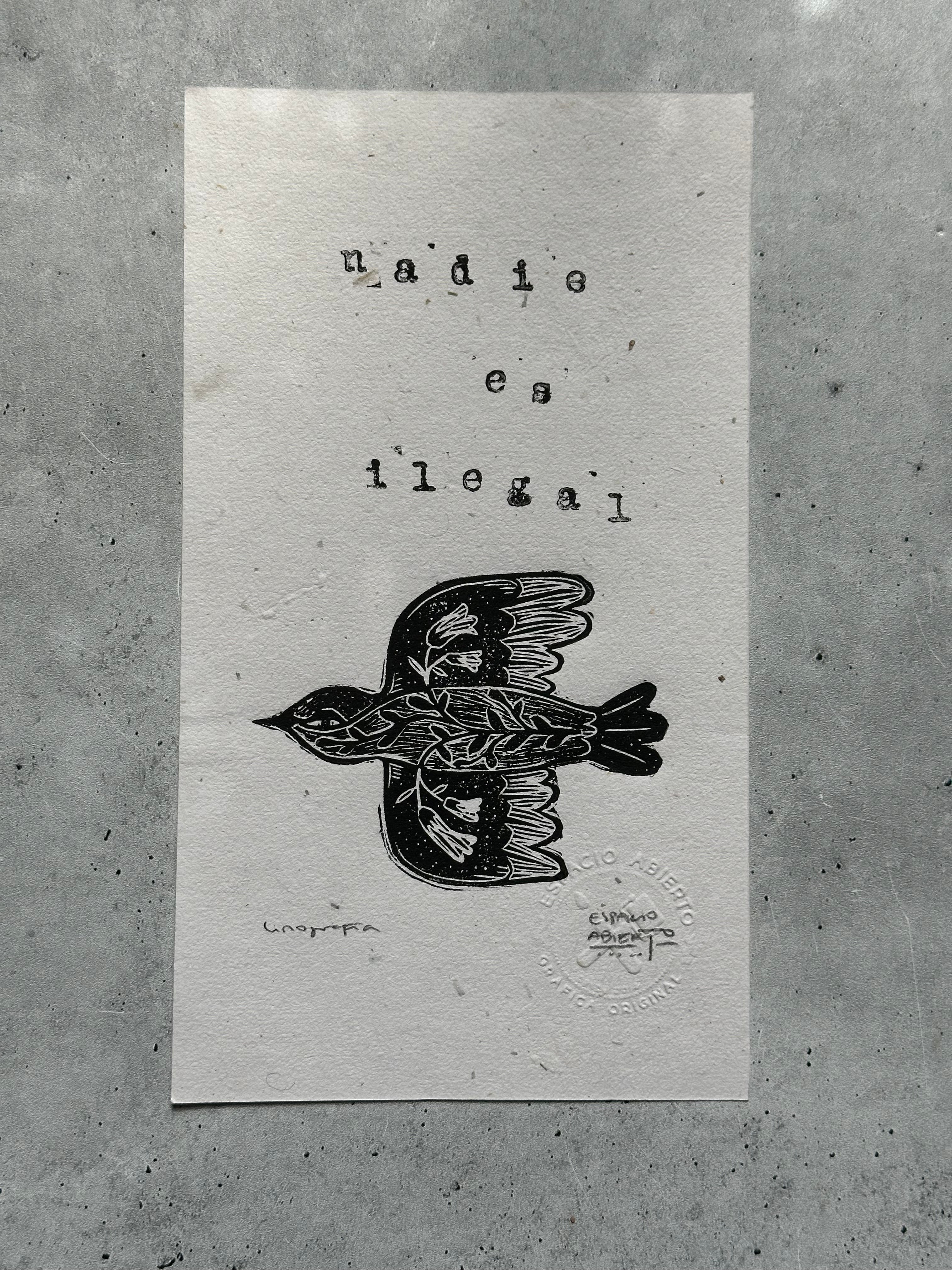 “Nadie es Ilegal” Small Linocut