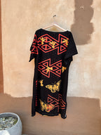 Screenprinted Tunic dress ~ Large ~ linen