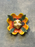 Cat Face Flower Wall Art - Ceramic