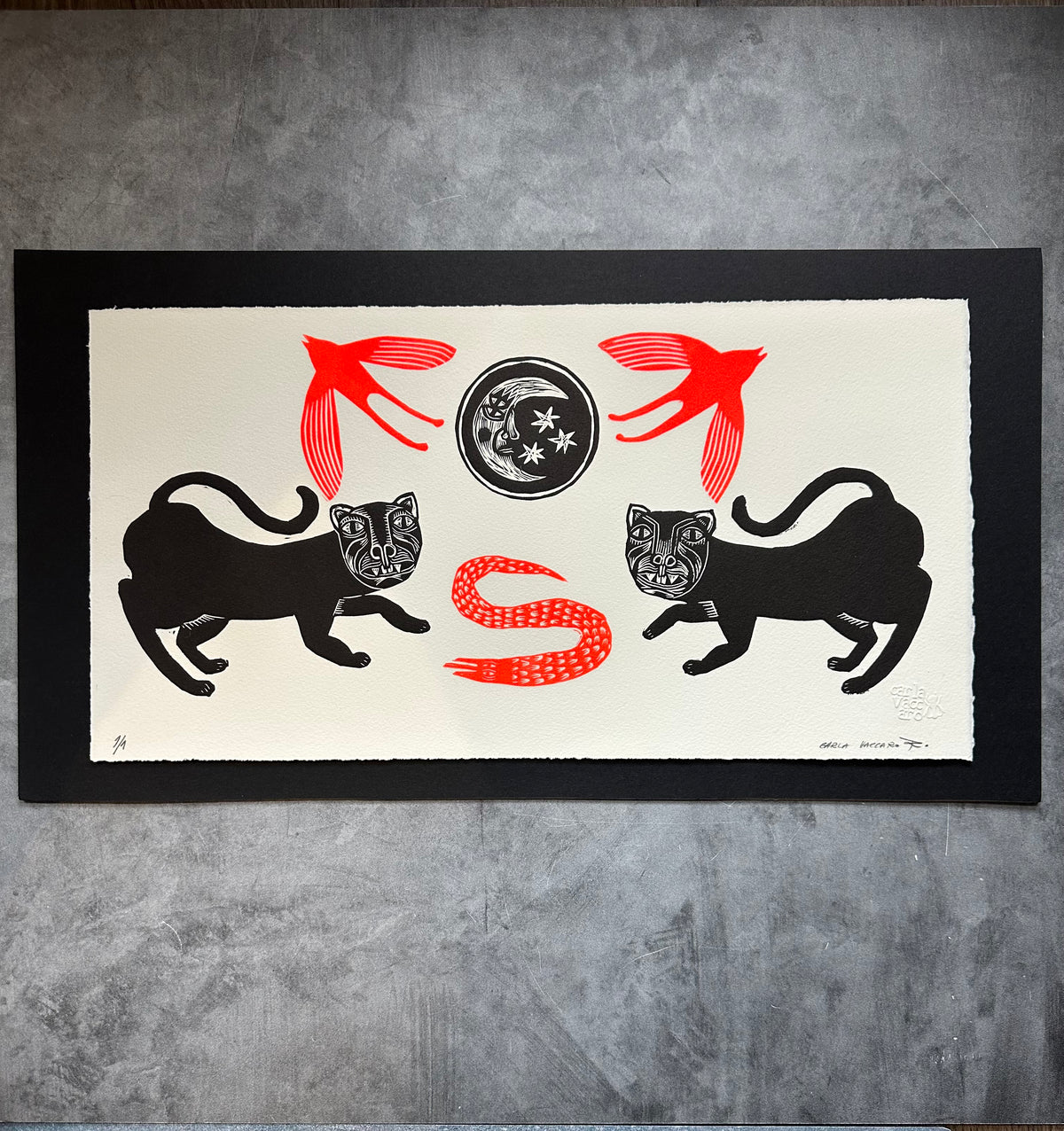 Sin Titulo 3 - Lino Print 18” x 9.5”