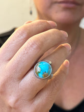 Load image into Gallery viewer, Royston Turquoise ~ sterling silver ring &amp; 22k gold - Size 6.25
