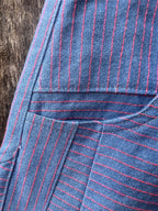 High Waisted Barrel Pants - Light Blue Denim and pink thread