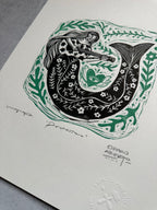 Proctectora - Linocut 9.5”x12.5”