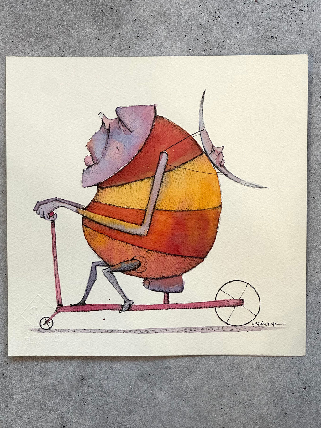 Migrantes - Original illustrations - 10x10 framed