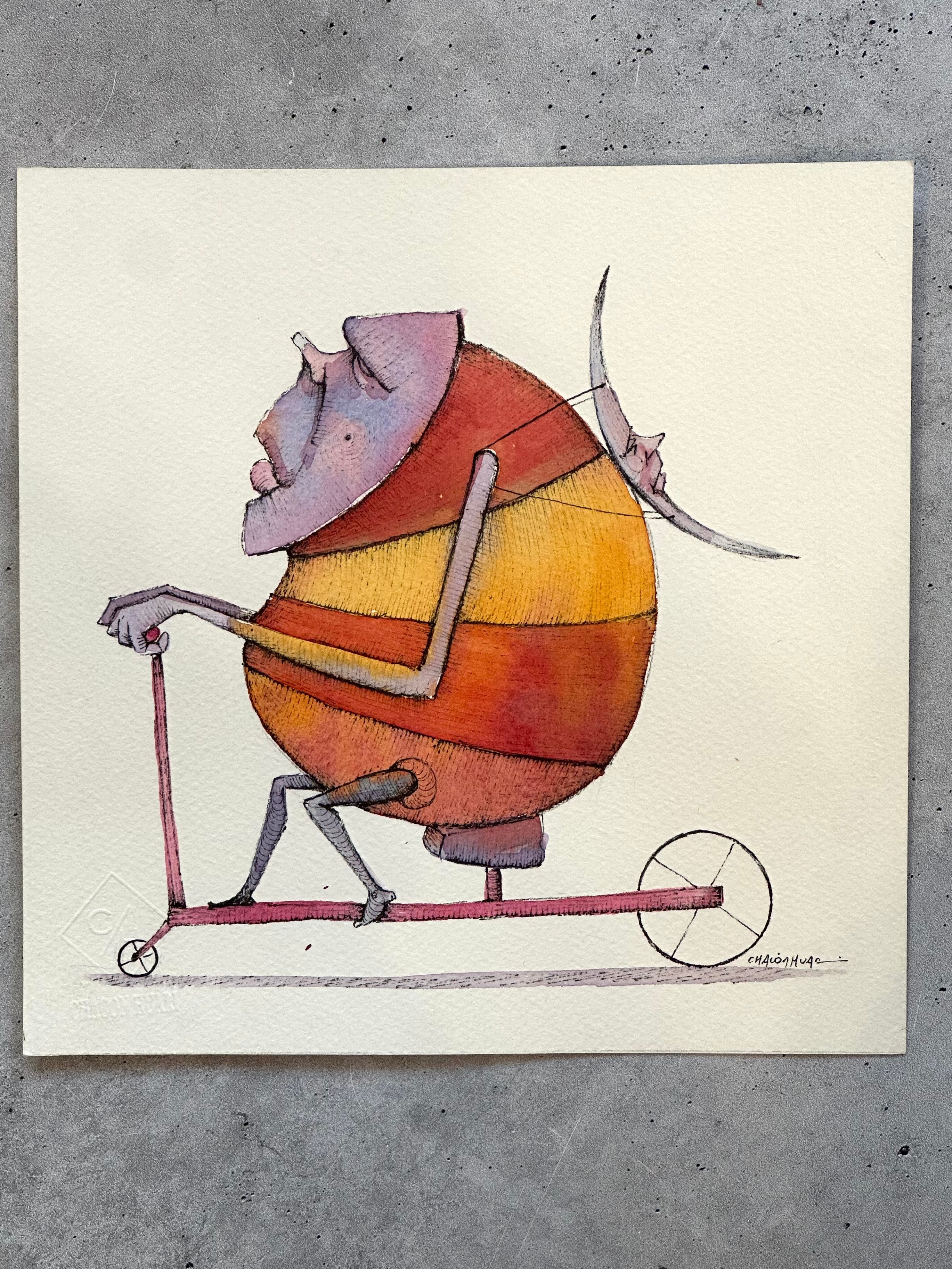 Migrantes - Original illustrations - 10x10 framed