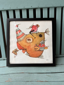 Migrantes - Original illustrations - 14”-14” framed