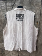 Sleeveless Blouse - Upcycled - Screenprinted by Amapolay