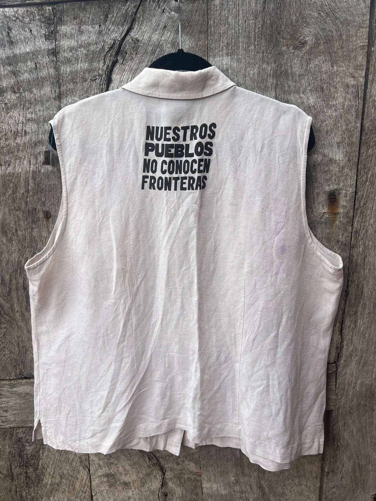 Sleeveless Blouse - Upcycled - Screenprinted by Amapolay