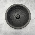 Chulucanas Ceramic Incense Holder ~ black matte flower