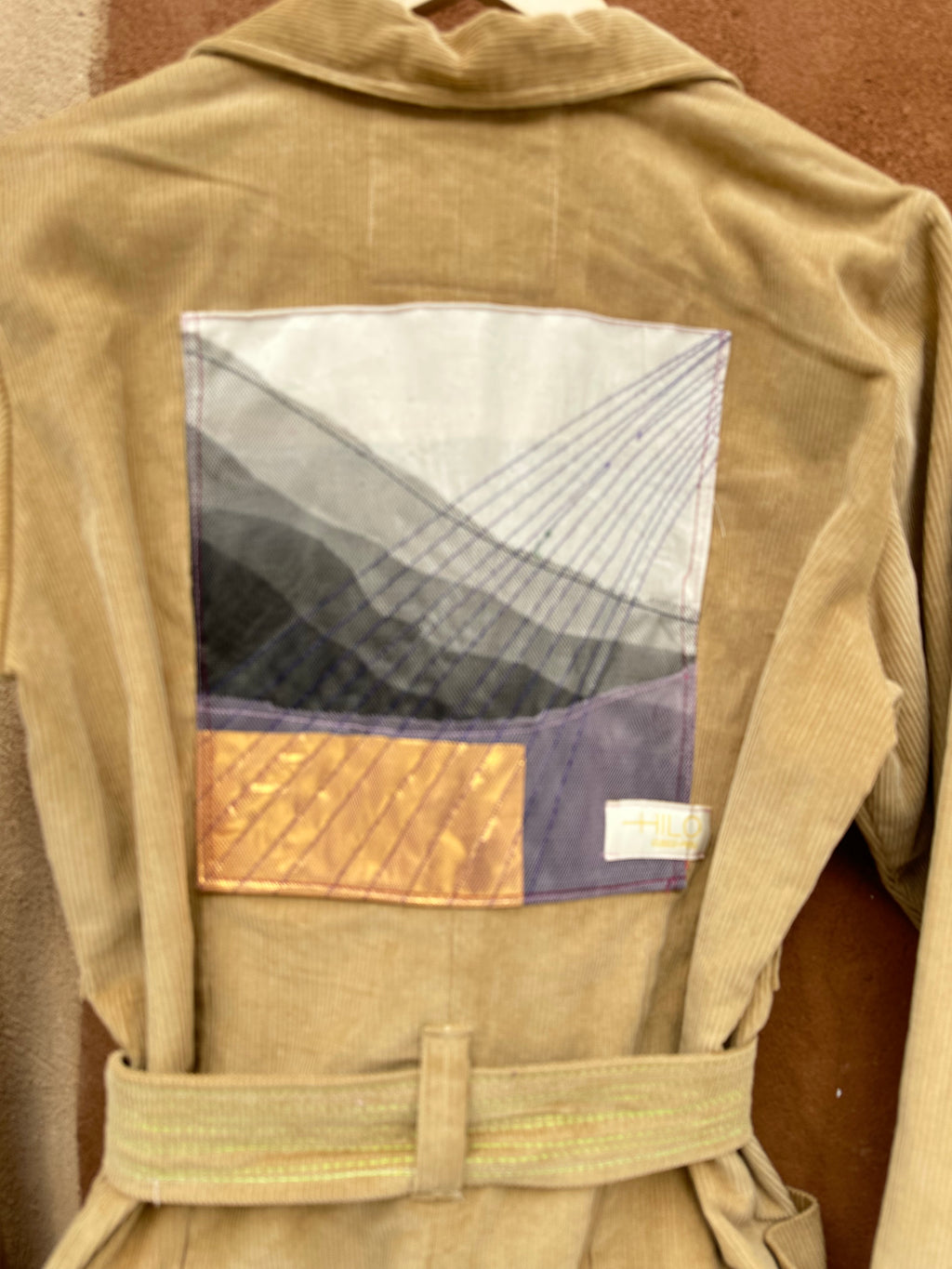 Jumpsuit - Tan Corduroy - long sleeves - size Medium