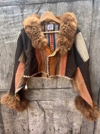 Alpaca fur jacket - Upcycled Bomber Jacket - Alpaca wool