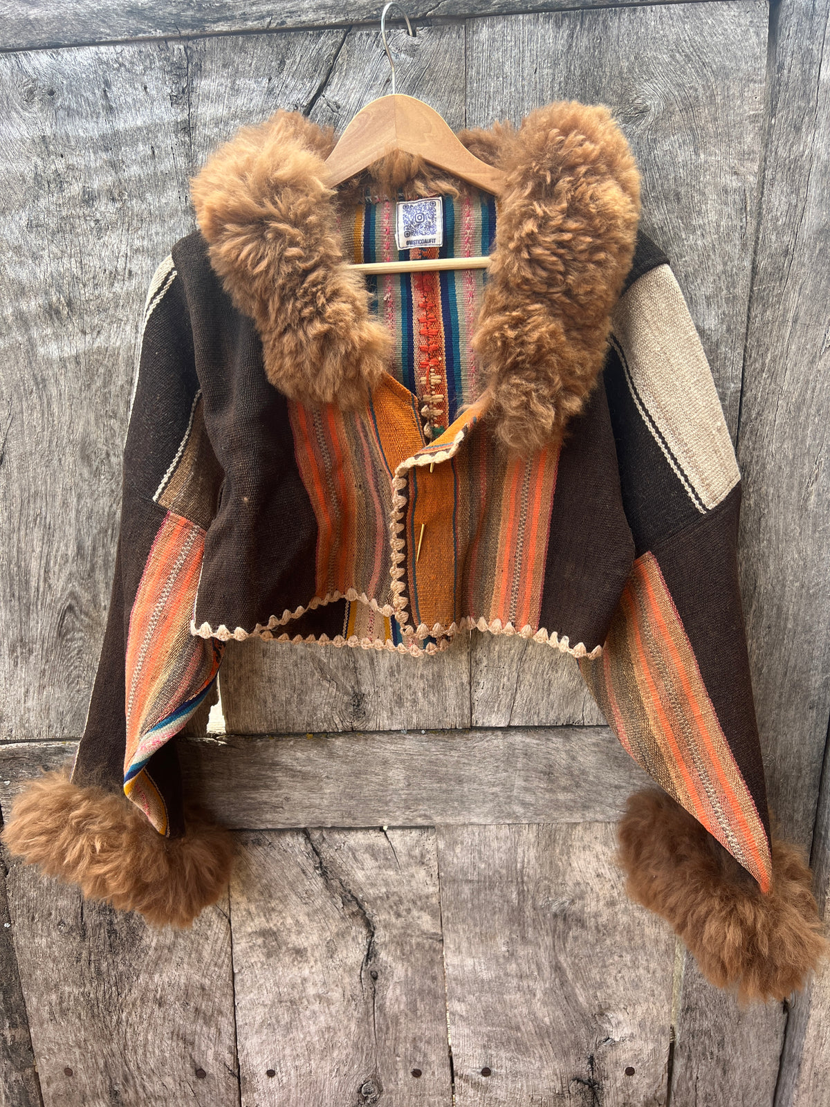 Alpaca fur jacket - Upcycled Bomber Jacket - Alpaca wool