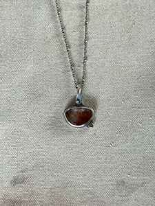 Red Rutilated Quartz & Sterling Silver ~ Necklace