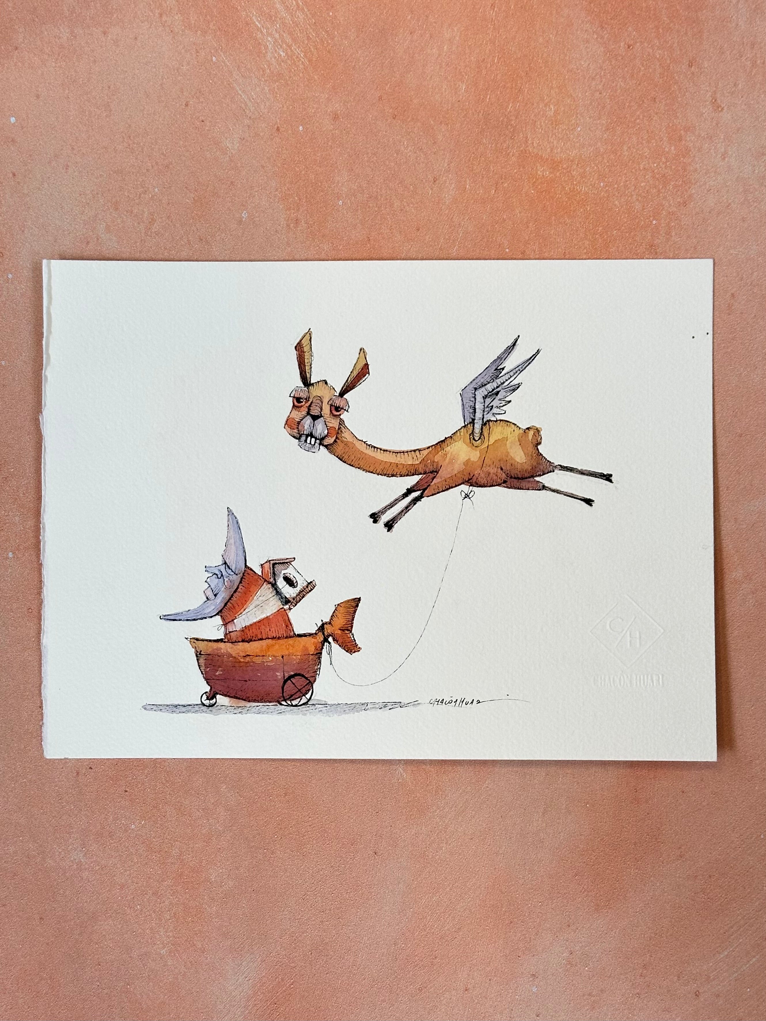 10x12 framed ~ Migrantes - Original illustrations