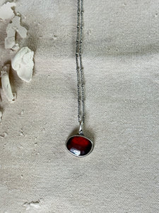 Hessonite Garnet & Sterling Silver ~ Necklace