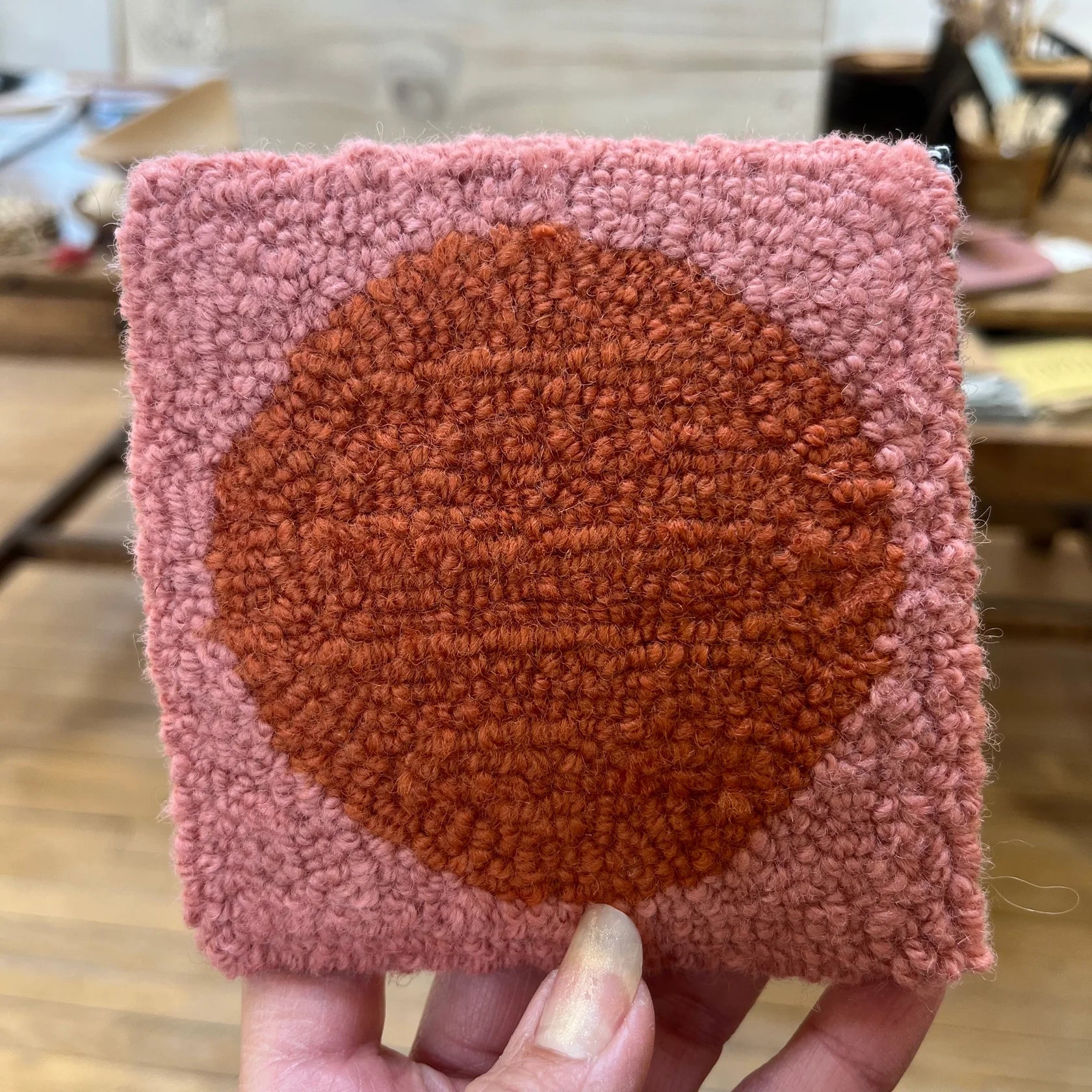 Coasters - pink & rust