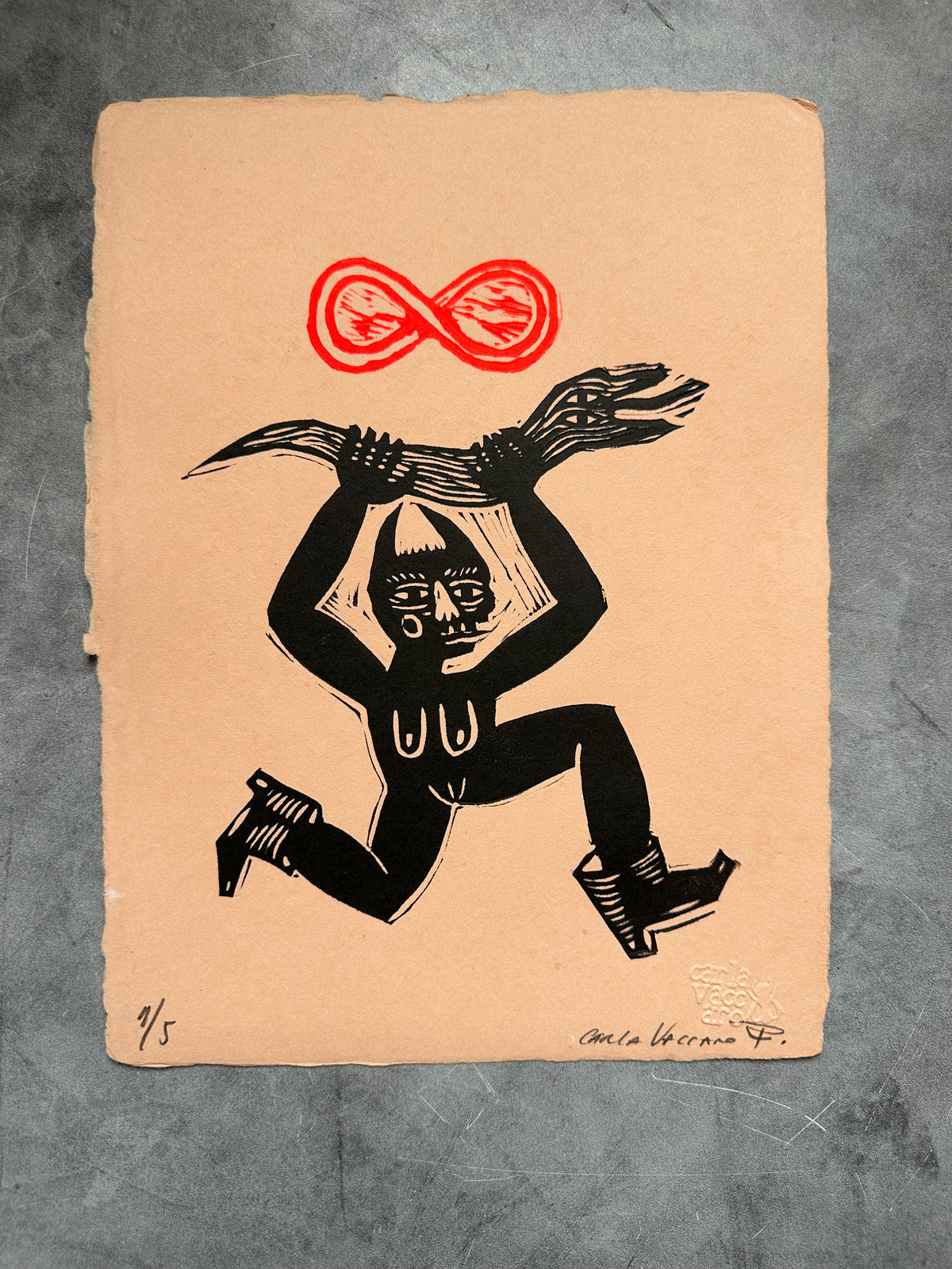 Diabla por Siempre - Lino Print 8.5” x 11”