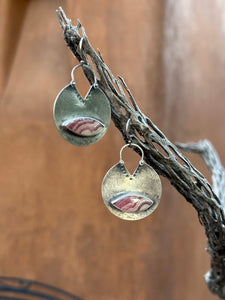 Rhodochrosite and Sterling Silver Earrings