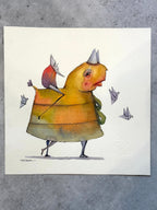 Migrantes - Original illustrations - 10x10 framed